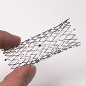 A millimeter-scale cardiac pacemaker integrated with a stent.