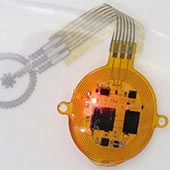 A wireless bioelectronic device that provides continuous monitoring and on-demand stimulation within skin wounds.